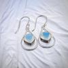 Genuine Milky Opal Gemstone 925 Sterling Silver Designer Jewelry Earrings 1.50" EE-38-15