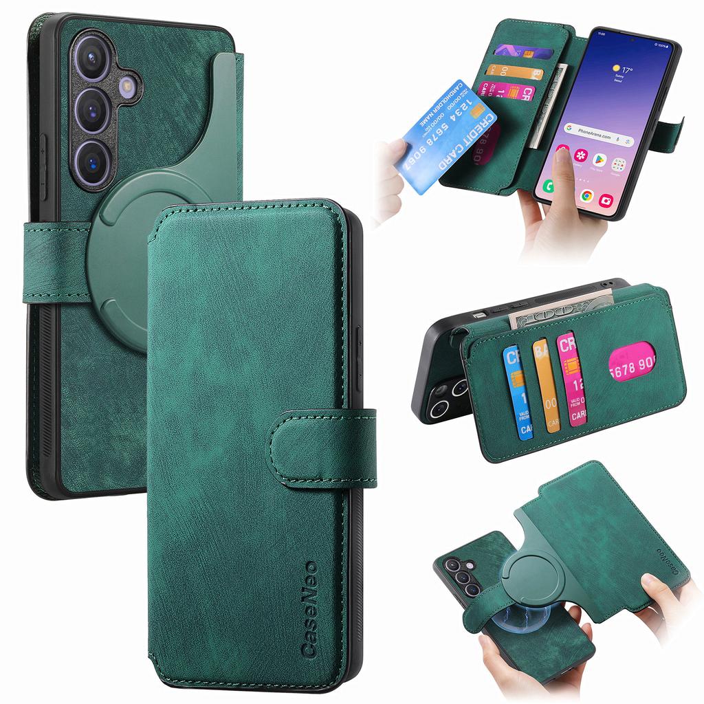 For Samsung Galaxy S24 Magnetic Case CASENEO Detachable Leather Phone Wallet Cover