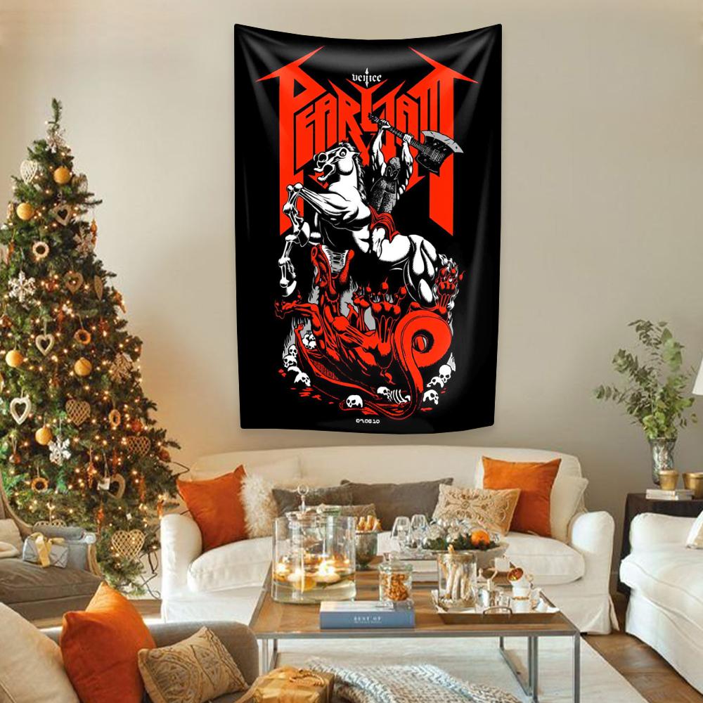 Arazzo Band Rock Americana Pearl-Jam Appeso a Parete Decorazione Casa Estetica Tessuto Grande Sfondo Stanza Condivisa Decorazione Concerto