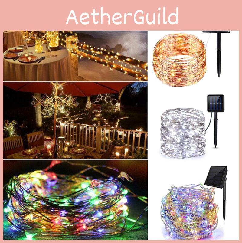 High Efficiency Solar Powered 100 Led Copper Wire Light String For Garden