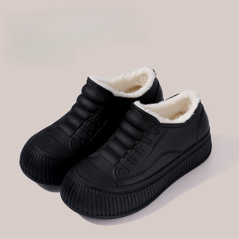 New Women's Fashion Waterproof and Wear-resistant Warm Velvet Short Rain Boots