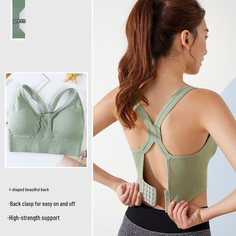 Women's Shockproof Sports Bra - Wirefree Yoga Vest with Beautiful Back Design