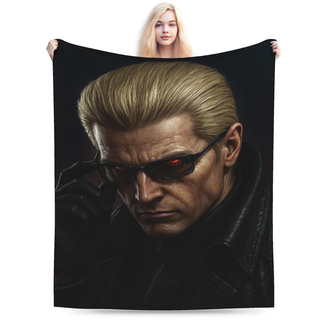 Y2K Albert Wesker Deky Super Měkký Flanel Pohodlná Přehozová Deka Lze Prát v Pračce