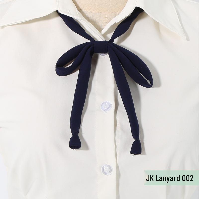 In Stock Solid Color Japanese Style Flower Rope Uniform Bow Tie No-Tie Lanyard for Women