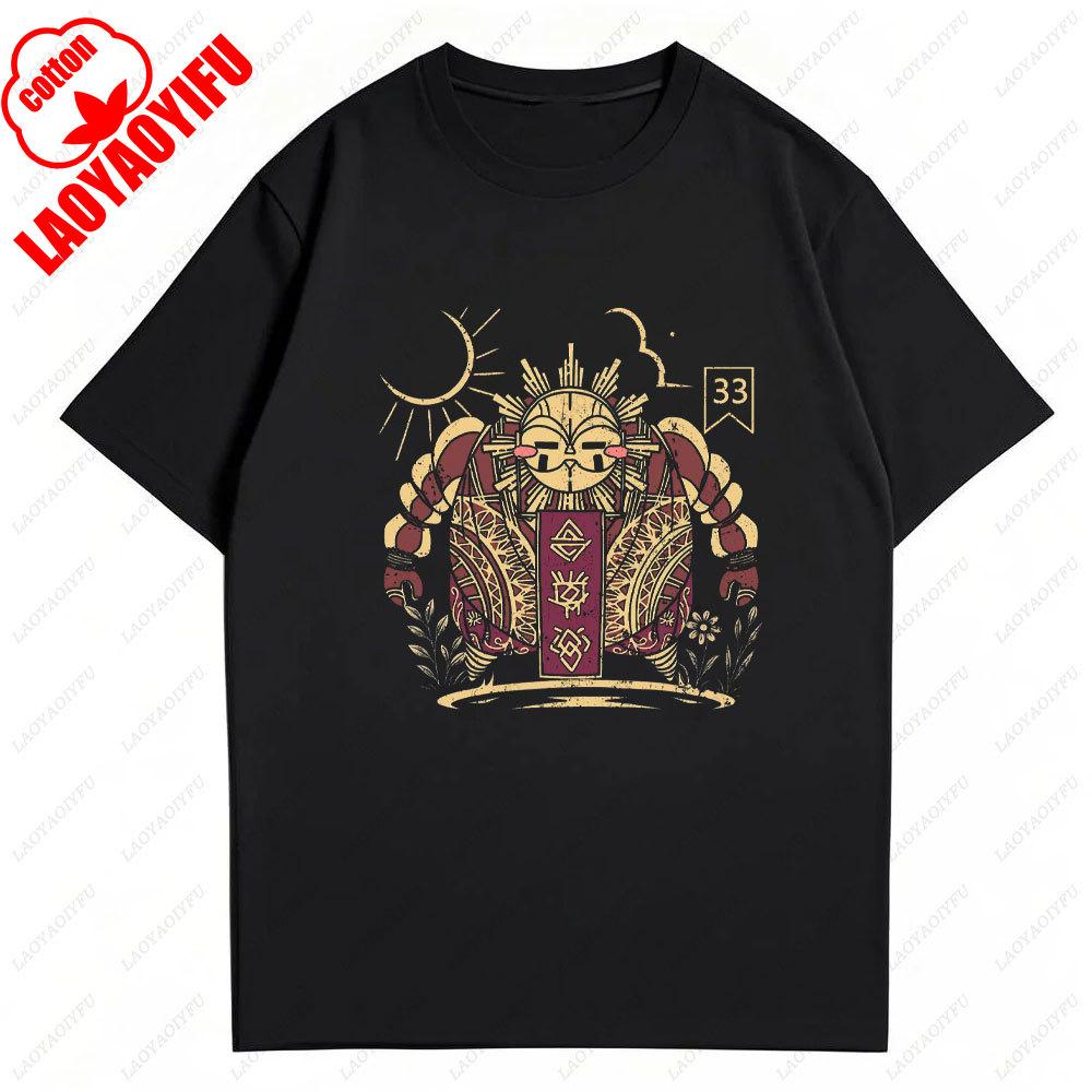 Clair Obscur Expedition 33 Graphic Tee 2025 Summer Trendy Cotton Short Sleeve Women TShirt Gaming Retro Design Casual Tops