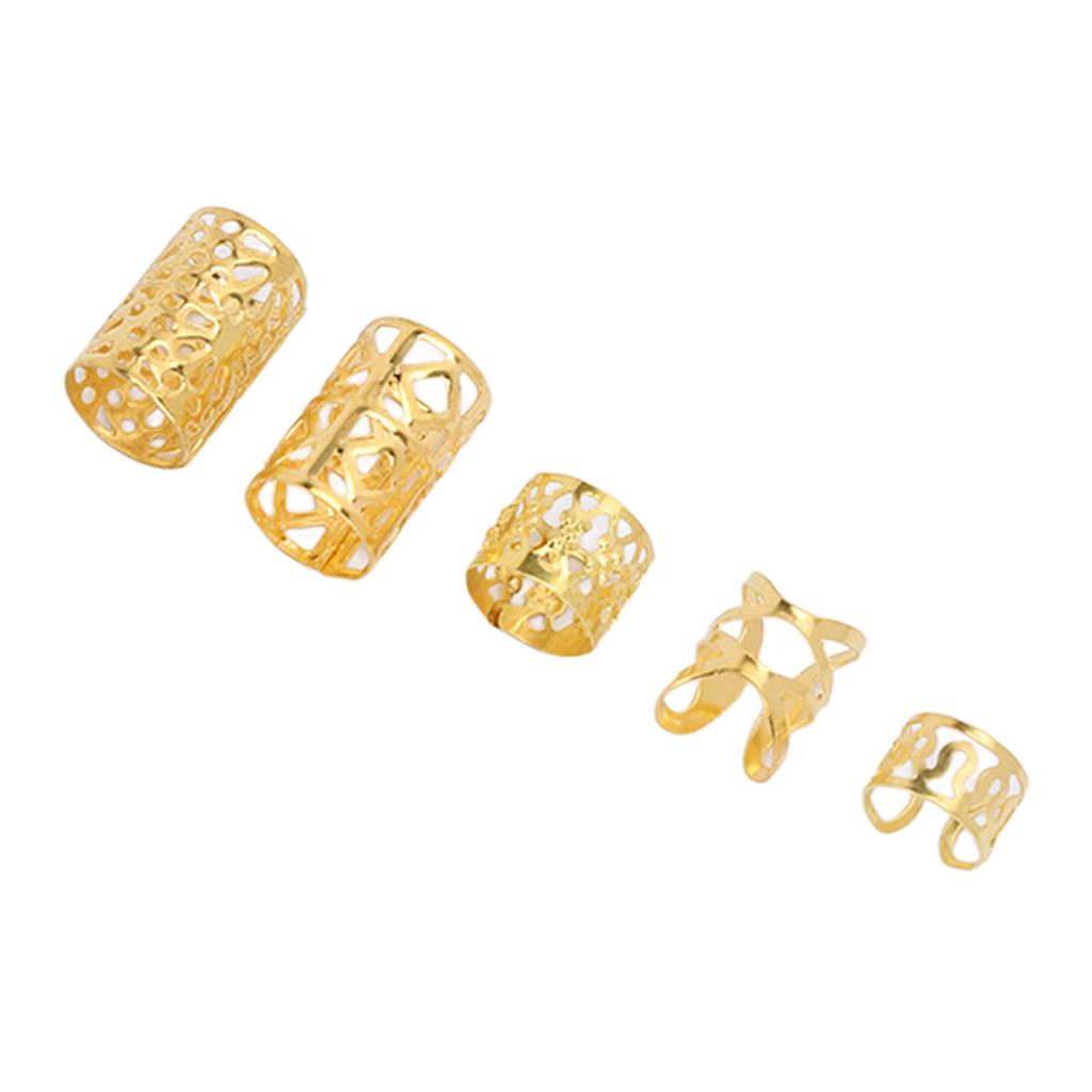 200Pcs Vikings Hair Jewelry Norse Runes Braids Tube Beads Dreadlocks Decoration Accessories Gold