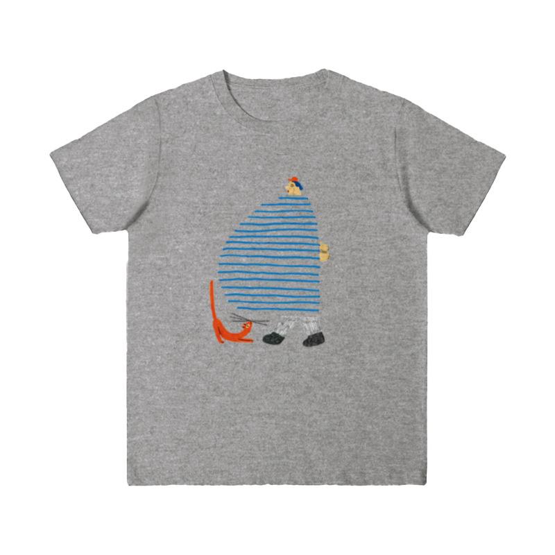 Large Size Women's Summer Front Shoulder Cartoon Printing Loose Crew Neck Inner Short Sleeve T-Shirt% Pure Cotton Bottom Top