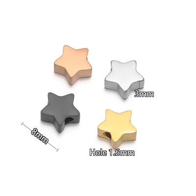 5Pcs 8mm Stainless Steel Star Beads Gold Color Spacer Beads for DIY Jewelry Making Handicrafted Bracelet Necklace Findings