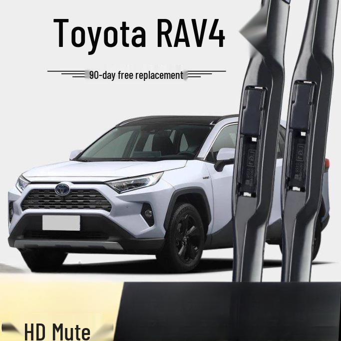 Frameless Front and Rear Wipers for Toyota RAV4 Old Model - High-Definition Silent Brushes