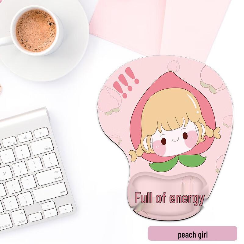 Peach Girl Ergonomic Anti-slip Mouse Pad with Wrist Rest