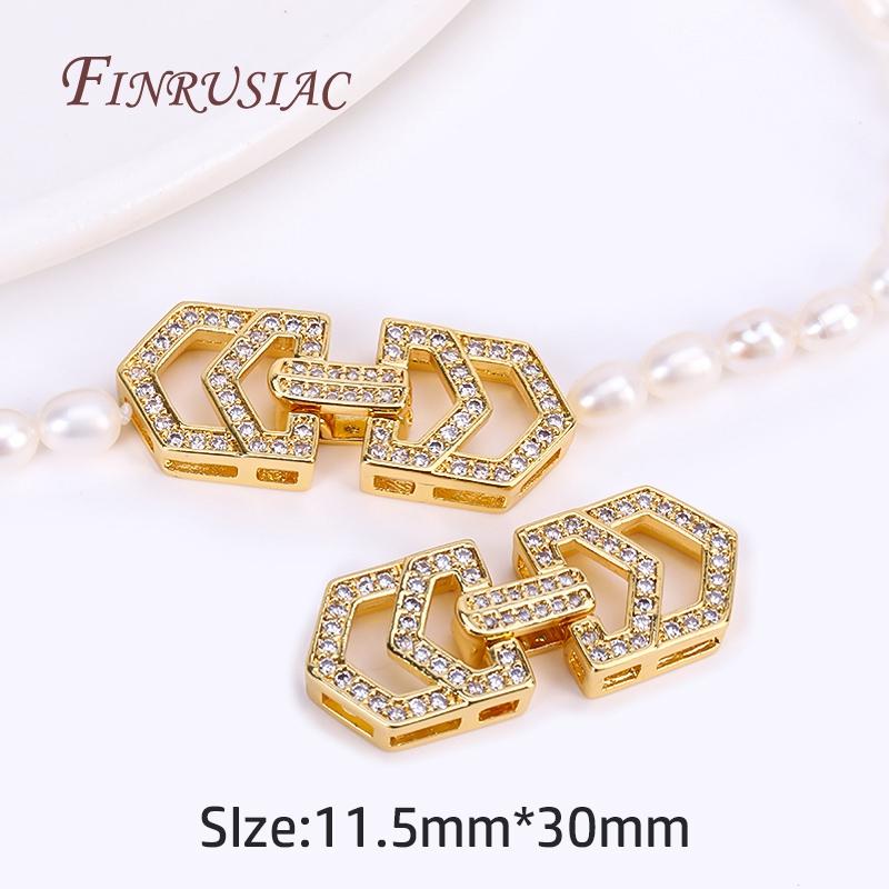 18K Gold Plated Eingelegte Zirkon Verschluss Elemente Schlossverschlüsse,Handgefertigte Dekorative Verbinder Verschluss Perlen Verschlüsse Zubehör