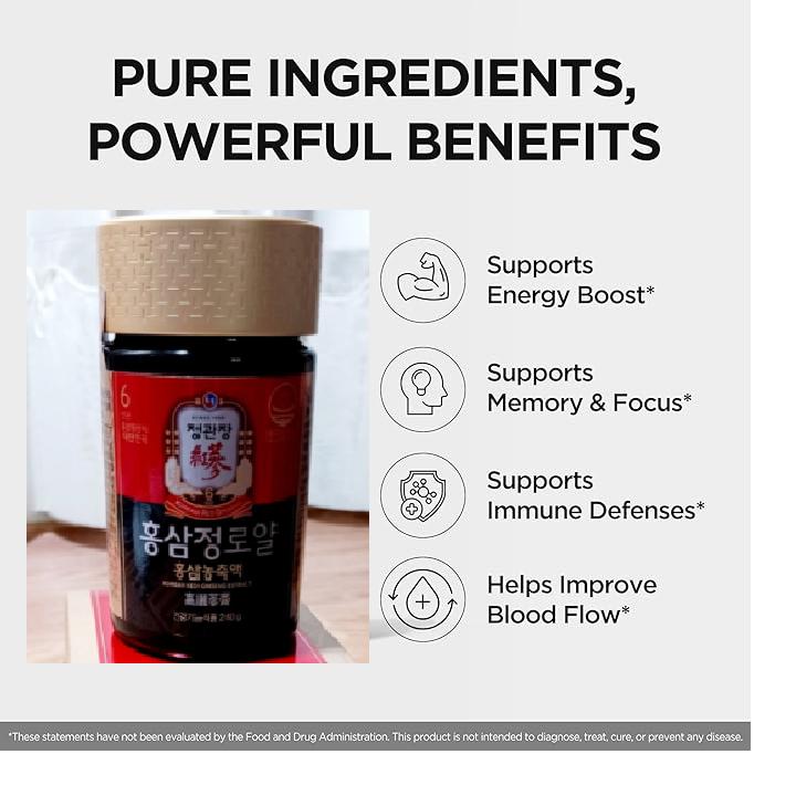JUNG KWAN JANG ROYAL Korean Red Ginseng Concentrated Extract 100g,  Immune,Energy Stamina, Antioxidants Healthy Memory, Blood Circulation