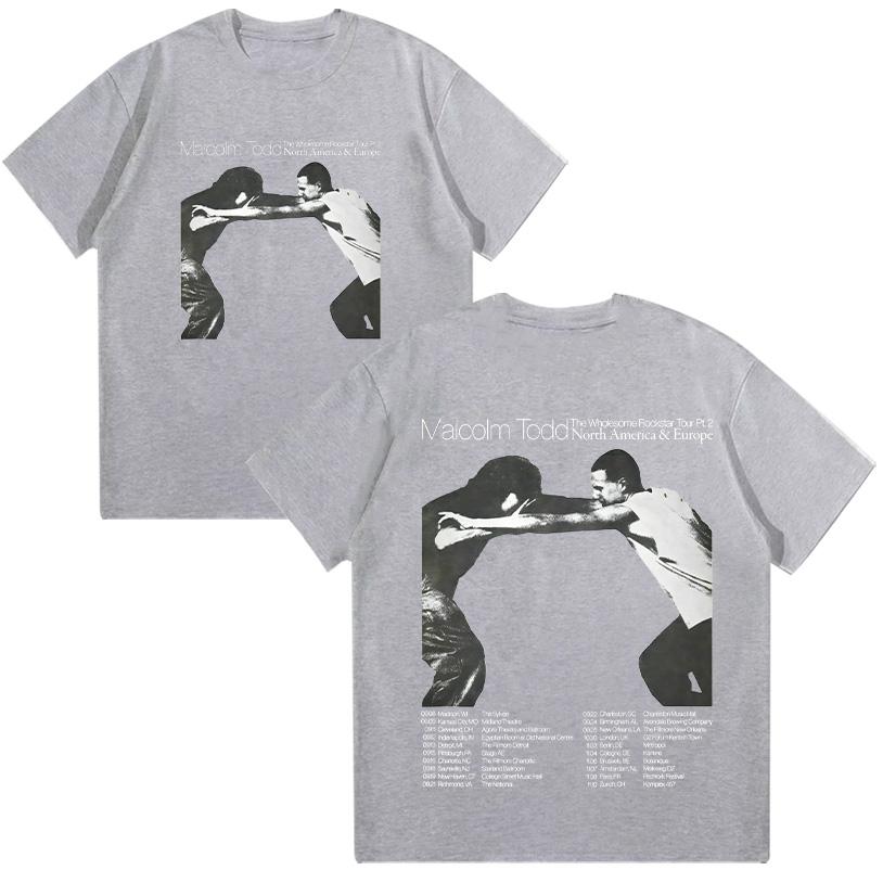 Malcolm Todd The Wholesome Rockstar Tour Pt.2 T-shirt Unisex Vintage Lata 90. T-shirt Streewear Męski i Damski Bawełniany Top z Krótkim Rękawem