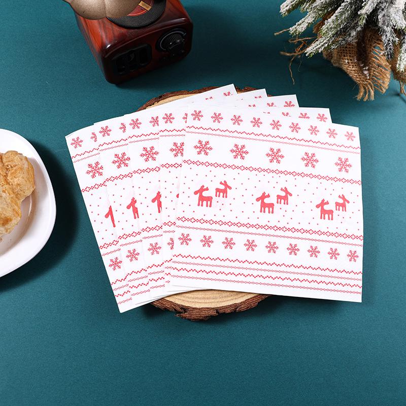 Festive Reindeer Print Napkin: Creative Christmas Paper Napkin for Western Restaurants