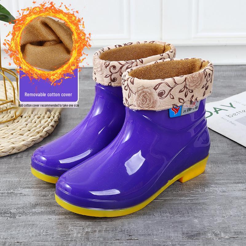 Damen Rutschfeste Verschleißfeste Niedrig Geschnittene Regenstiefel: Strapazierfähige Arbeitsgummischuhe für Küche, Autowäsche und nasse Umgebungen