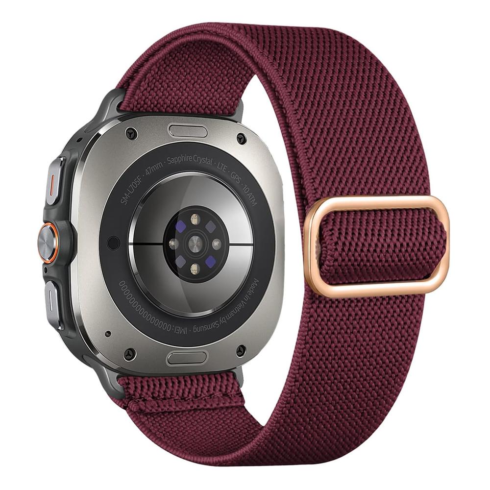 

Ремешок для Samsung Galaxy Watch Ultra 47 мм аксессуары Эластичный нейлоновый спортивный браслет на запястье correa Galaxy watch 7 Ultra ремешок Galaxy watch Ultra вино красного