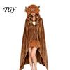 Cozy Sleep Wear Animal Wearable Blanket Hoodie, Adults Oversized Fleece Sweatshirt Comfortable Cape Sleepwear, Halloween Cosplay Costume Plush Hooded