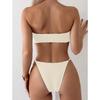 Strapless Bikini Set Women Sexy Swimsuit Two-Piece Floral Decoration Backless Female Swimwear Bathing Fashion Beachwear