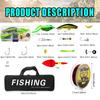2.7m Fluorescent Green Fiberglass Sea Fishing Rod Set with Long Cast Lure, Soft Lure Hooks, and Fishing Line
