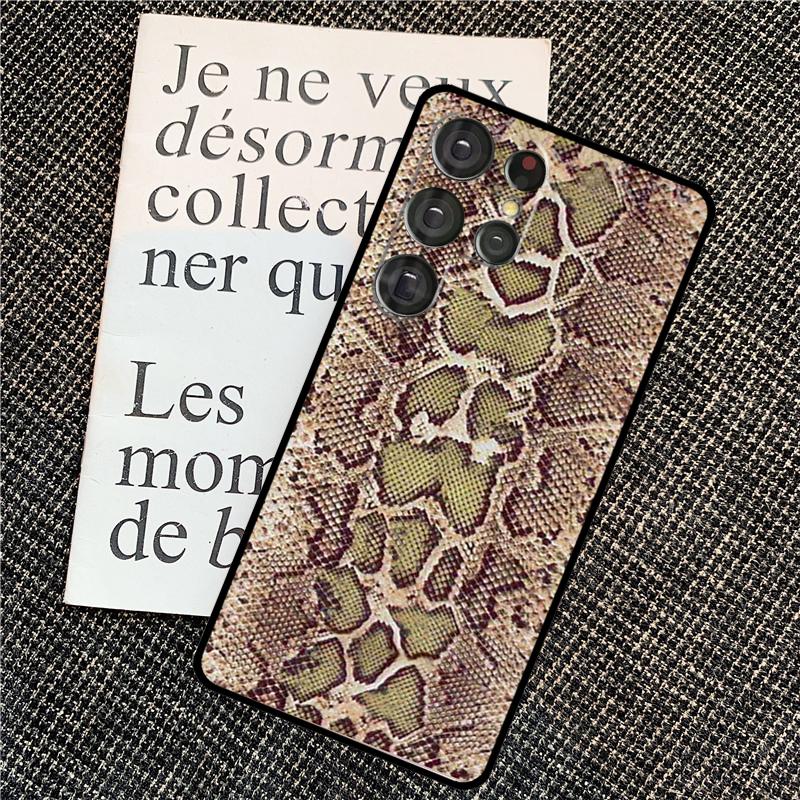 Snake Skin Texture Case For Samsung Galaxy S21 S22 S23 S24 Ultra Note 20 Note 10 S8 S9 S10 Plus S20 FE Cover