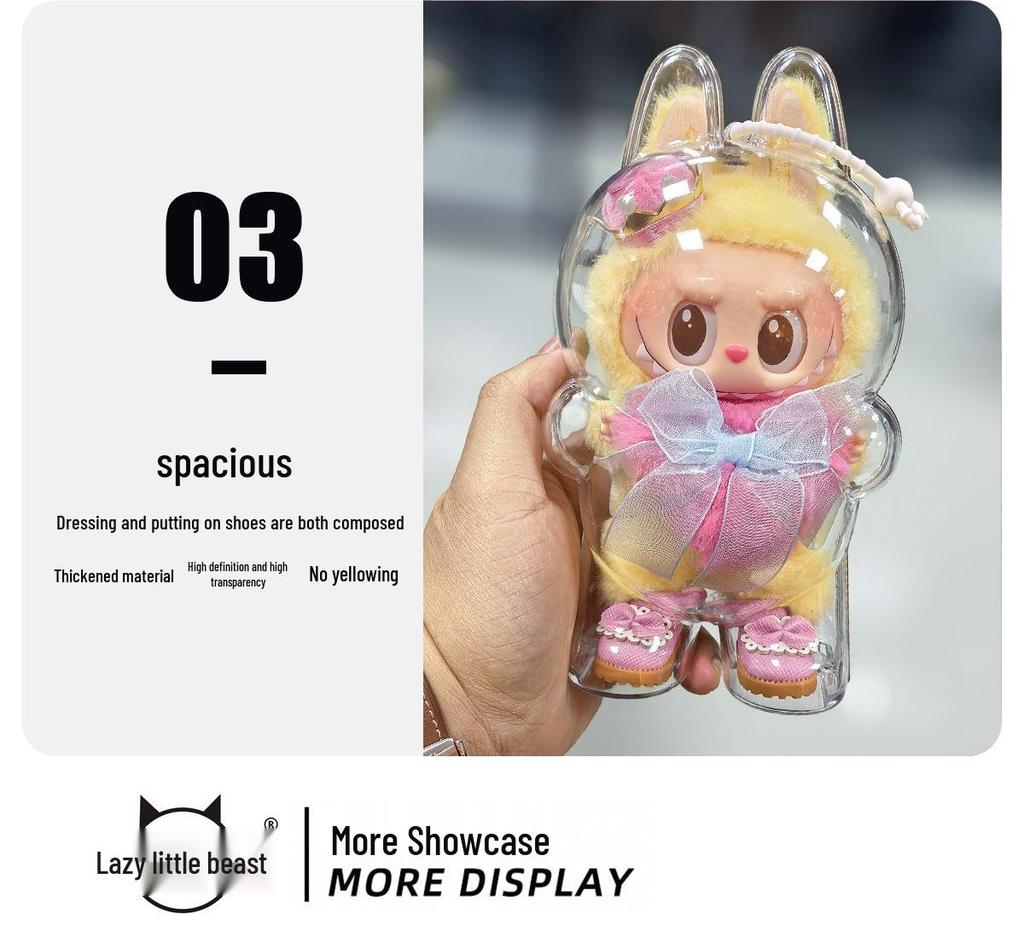 Lazy Beast Labubu Schachkönig Transparente Schutzhülle - Hohe Qualität