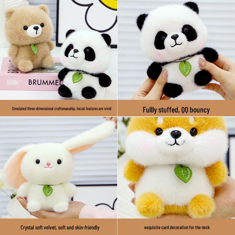 Cartoon Cute Panda & Rabbit Plush Toys - Desk Companion Series