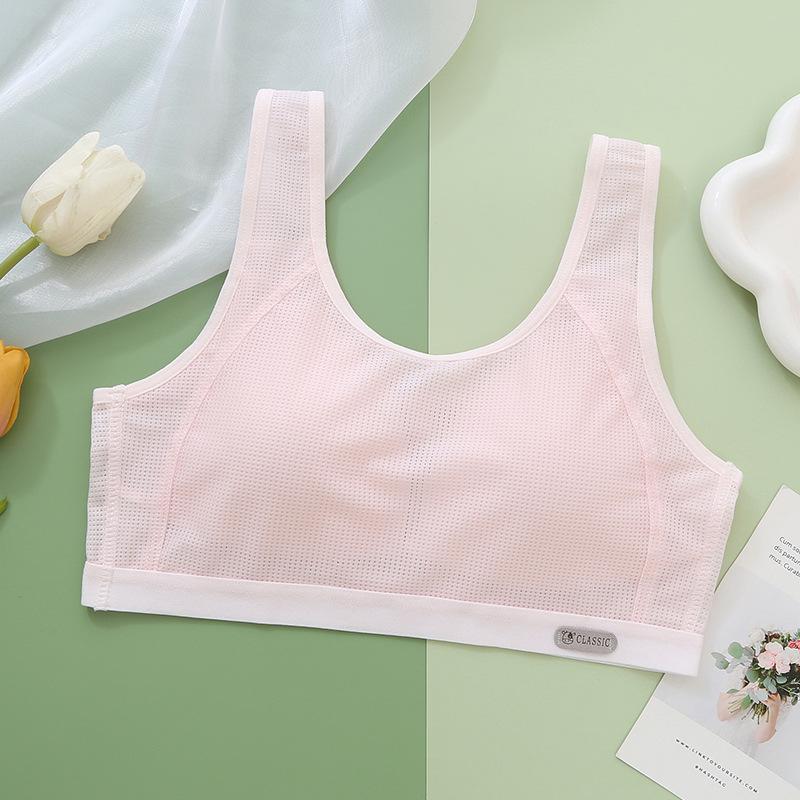 Teenage Big Girls Puberty Development Thin Vest Style Wireless Student Bra