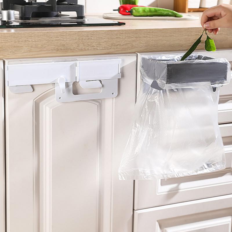 Trash Bag Holder Over Cabinet Foldable Kitchen Grocery Bag Holder Waste Bin Bag Holder Household Grocery Bag Holder For Dorm