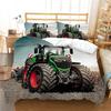 Tractor Pattern Quilt Cover Three-Piece Digital Printing Bedding Duvet Cover Kit