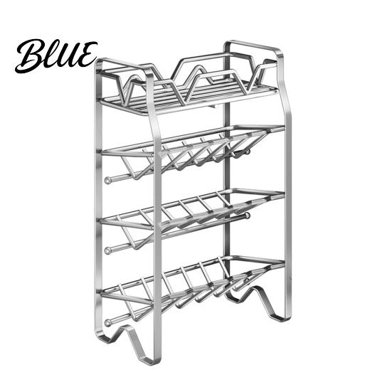 Countertop Spice Rack Stainless Steel Rack 2/3/4 Tier Condiment Organizer for Kitchen Counter Countertop Multi-purpose Multi-Layer Seasoning Bottle