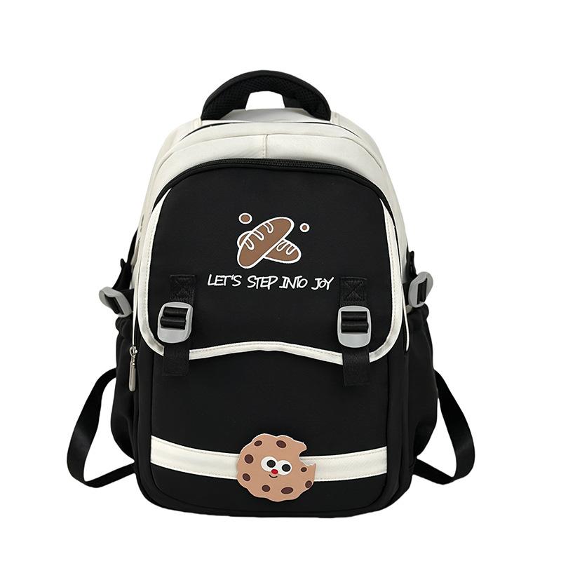 New Student Large Capacity Backpack Fashionable Junior High School College School School Bag Casual Contrast Backpack for Class