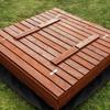 Bac à sable en bois - Springos® - 140 x 140 cm - Avec bancs - Bâche de protection incluse - Imprégnation à l'eau