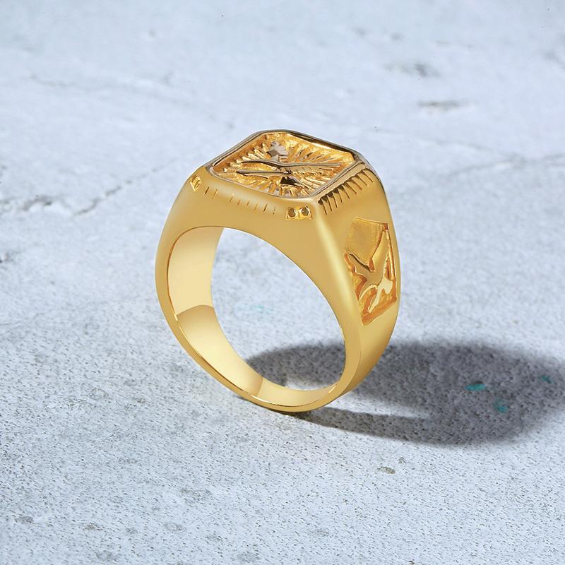 Stylish Men's Eagle Spreading Wings Hiphop Punk Style Ring Vintage Stainless Steel Ring Tide Man Party Jewelry