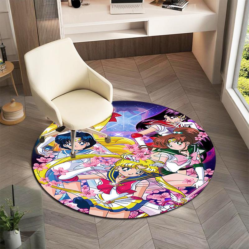 Cute Cartoon Theme Sailor Moon Tsukino Usagi Cartoon Rug Multifunctional Household Anti-slip Decorative Door Mat, Outdoor Floor Mat, and Carpet Q12