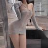 backless large-size sweater, sexy lingerie, women's passion suit, uniform temptation, flirting, no-take nightclub suit hanging neck