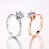 ZHOUYANG Wedding Rings For Women Classic Forever Perfect Cut 1 Carat Zircon Rose Gold Color 6 Claws Gift Wholesale Jewelry R013