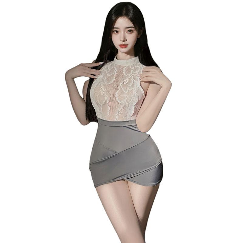 Sexy lingerie sexy pure desire style secretary lace pajamas passion free hip skirt uniform set 1