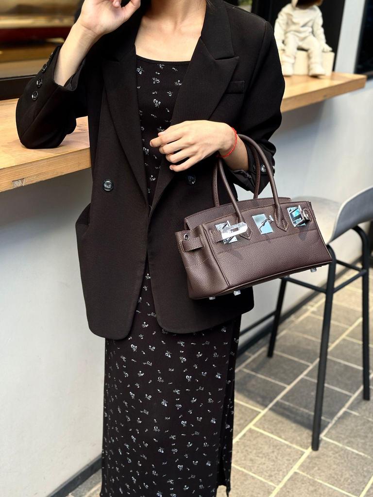 Platin Damen Herbst/Winter 2025 Französische Mode Kelly Crossbody Handtasche - Großes Fassungsvermögen