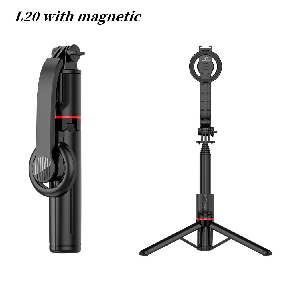 Wireless Selfie Stick Tripod Stand with Magnetic Bluetooth Remote Extendable Tripod for Apple iPhone Live Streaming Video Record
