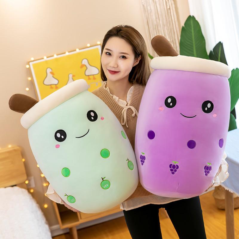 Popular Plush Toy Simulation Bubble Tea Cup Doll Cute Fruit Doll Large Throw Pillow