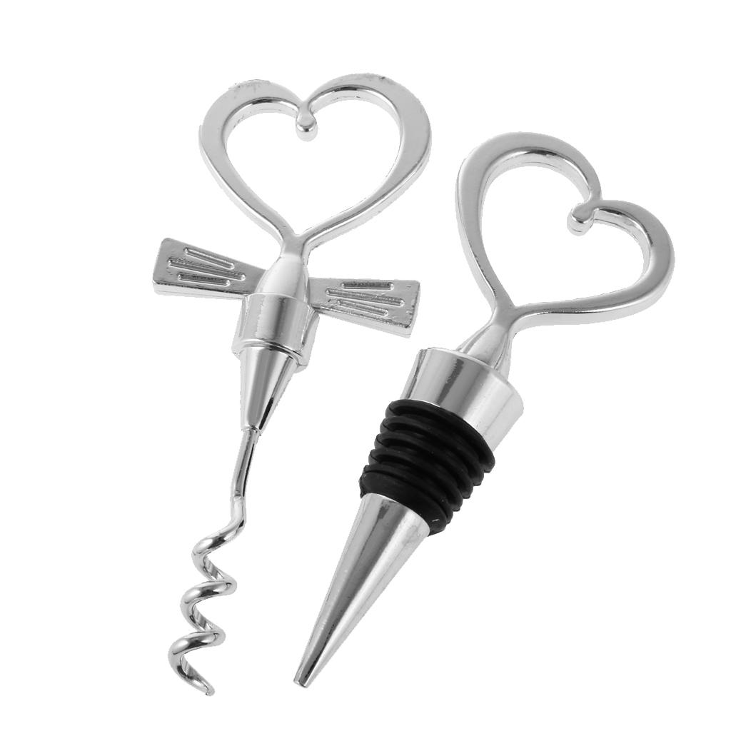 Buy HeartShaped Red Wine Bottle Opener Stopper Set Wedding Favors at affordable prices — free