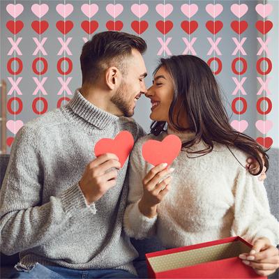 Valentines Day Decoration Banner Heart Banner Hanging Streamer Hanging Sign For Valentines Day Home Hanging Party