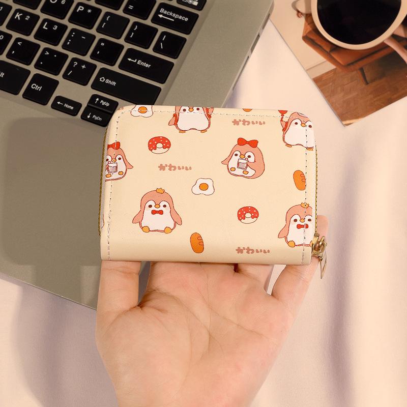 2024 New Fashion Anti-Demagnetization Cartoon Accordion Card Sleeve for Women with Cross-Border Zipper