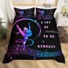 Neon Pink Gymnastics Ballet Dance Bedding Set, Love Gymnastics Theme Duvet Cover Set Polyester Quilt Cover