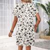 Short Sleeve Women's Dress Casual Dresses With Pockets V Neck Vocation Boho Beach Sundress