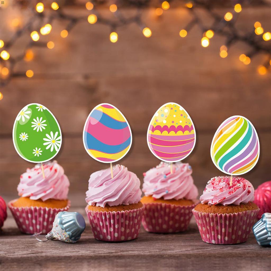 8pcs Easter Cupcake Toppers 8 Unique Designs Plastic Perfect For Cupcakes, Muffins, Desserts Ideal For Easter Showers
