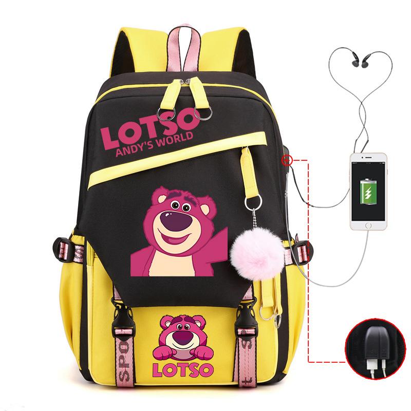 Cute Xiaoqing Strawberry Bear Peripheral High-Value Backpack Lightweight Student School Bag