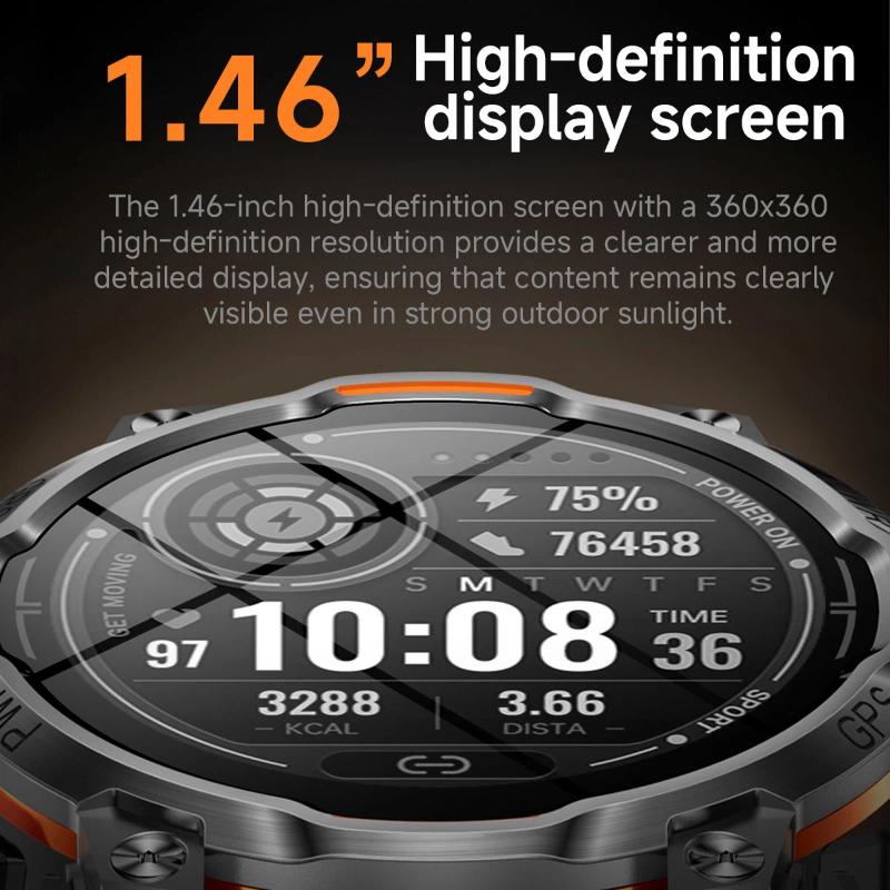 New GPS Outdoor Smartwatch, 1200mAh Battery, Compass, IPX8 Waterproof