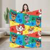 Paws Dog Cartoon blanket  Flannel Funny Breathable Throw blankets for Coverlet Decoration