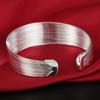 Trend Brands 925 Sterling Silver Cuff Bracelets for Women Lines Bangles Fashion Wedding Party Jewelry Christmas Gifts